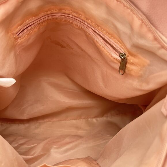 Handbag Crossbody Wristlet Wallet Makeup Bag Pink With Flowers Soft Vinyl - Picture 5 of 12